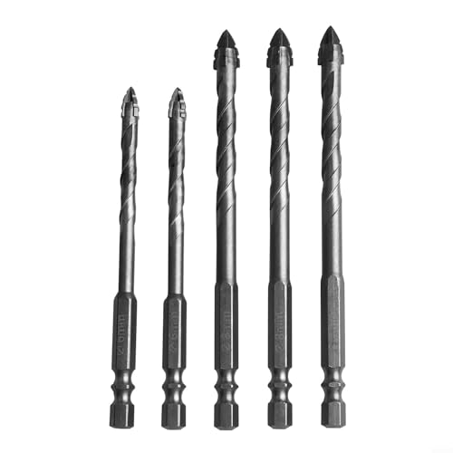 Volakebeing Exzentrisches Vierschneiden-Dreieck-Bohrer-Set für Glas, Fliesen, Keramik und Mauerwerk, 5 Stück Hartmetall-Präzisionsbohrwerkzeuge mit Sechskantschaft für glatte, präzise Löcher Volakebeing Exzentrisches Vierschneiden-Dreieck-Bohrer-Set für Glas, Fliesen, Keramik und Mauerwerk, 5 Stück Hartmetall-Präzisionsbohrwerkzeuge mit Sechskantschaft für glatte, präzise Löcher von Volakebeing