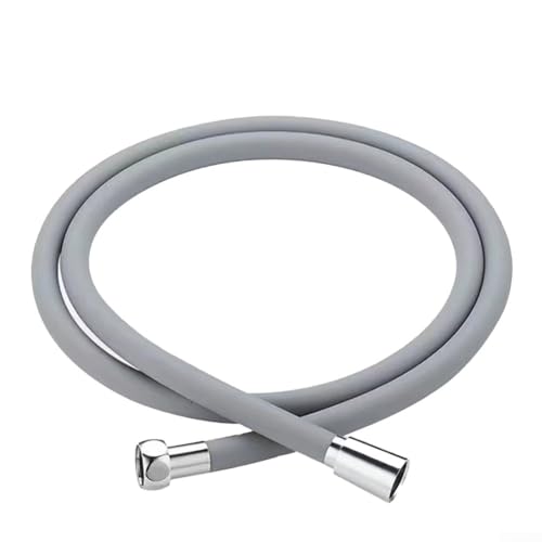 Volakebeing Flexibler Silikon-Brauseschlauch, 1,5 m, langes Sanitärrohr für Badezimmer, Handbrause, Ersatz, kompatibel mit Standard-Armaturen (grau) von Volakebeing