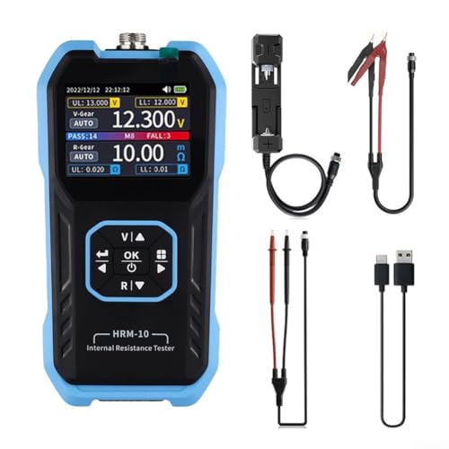 Volakebeing HRM-10 Interner Widerstandsmesser mit TFT-Farbdisplay für präzise Spannungs- und Widerstandsmessung, Kelvin 4-Draht-Anschluss, 0 ~ ± 100 V, 0200 Ω Bereich (E) von Volakebeing