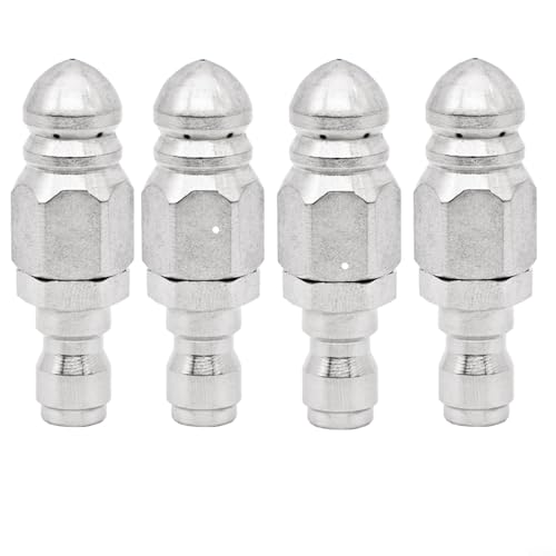 Volakebeing Hochdruck-Abflussreinigungsdüse mit 1/4-Zoll-Schnellanschluss, für kraftvolle Kanalrohrverstopfung in Haus- und Garteninstallationssystemen (4 Stück) von Volakebeing