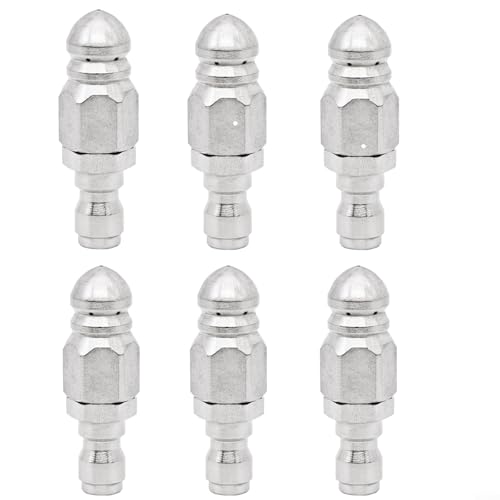 Volakebeing Hochdruck-Abflussreinigungsdüse mit 1/4-Zoll-Schnellanschluss, für kraftvolle Kanalrohrverstopfung in Haus- und Garteninstallationssystemen (6 Stück) von Volakebeing