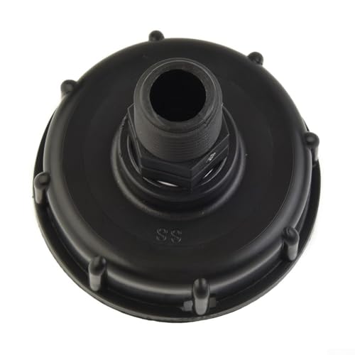 Volakebeing IBC-Tankadapter, 60 mm, Grobgewinde, Wassertank-Anschluss, Gartenschlauchverschraubung für Container-Ablaufventil, S60 x 6, schwarzer Kunststoff, industriell (20 mm) von Volakebeing