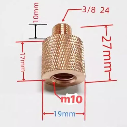 Volakebeing M10 auf 3/8 JPC Antennenanschluss-Adapter, wetterbeständige Edelstahl-Konstruktion für zuverlässigen Signalempfang und problemlose Installation (Gold) von Volakebeing