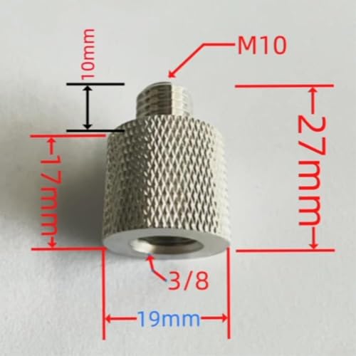 Volakebeing M10 auf 3/8 JPC Antennenanschluss-Adapter, wetterbeständige Edelstahl-Konstruktion für zuverlässigen Signalempfang und problemlose Installation (Silber) von Volakebeing