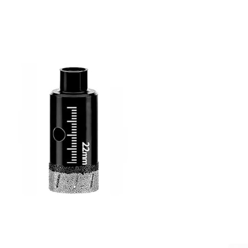 Volakebeing M10 beschichteter Kernbohrer, 20–90 mm, Trockenschneidlochöffner für Winkelschleifer, Fliesenlochschneider für Keramik, Porzellan, Marmor, Glas (22 mm) von Volakebeing
