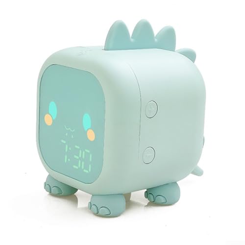 Volakebeing Niedlicher Dinosaurier-Wecker, digitale Kinder-Tischuhr, Klangsteuerung, Nachtlicht, Silikon, mehrere Klingeltöne, Dual-Alarme, Timer, wiederaufladbar, über USB wiederaufladbar Volakebeing Niedlicher Dinosaurier-Wecker, digitale Kinder-Tischuhr, Klangsteuerung, Nachtlicht, Silikon, mehrere Klingeltöne, Dual-Alarme, Timer, wiederaufladbar, über USB wiederaufladbar von Volakebeing