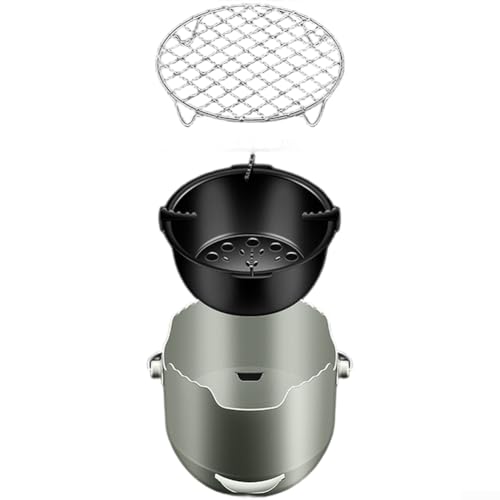 Volakebeing Outdoor Tragbarer Edelstahl BBQ Grill mit Teeherd, Multifunktionales Kochutensil zum Grillen Kochen Braten, Kompatibel mit Holzkohlealkoholblöcken (A) von Volakebeing