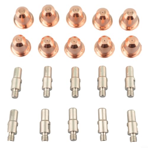 Volakebeing PR0110 Plasma-Elektrode PD0116-08 Spitze, 0,8 mm, passend für S45 Plasmaschneider, Taschenlampe, 20-teiliges Set, Schweißdüsenzubehör, hochwertige Materialien, stabile Leistung von Volakebeing