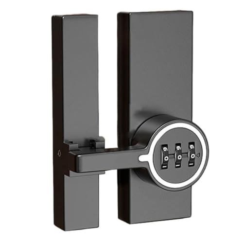 Volakebeing Passwort-Türschloss aus Zinklegierung mit leuchtender 3-stelliger Kombination, schlüsselloser Schrank und Glastür-Sicherheitsschloss, Zimmertür und Weinschrank-Hardware (schwarz) von Volakebeing