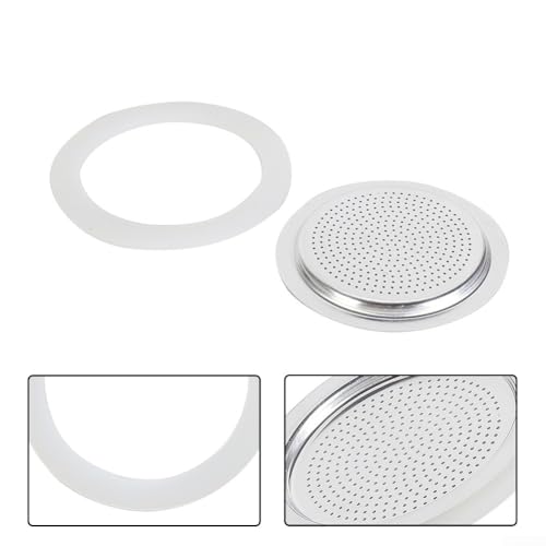 Volakebeing Professionelle Kaffeemaschine, Silikon-Dichtungsring, Ersatzteile mit Metallfilter für Mokkakanne, Espresso, alle Größen (1 Tasse + Sieb) von Volakebeing