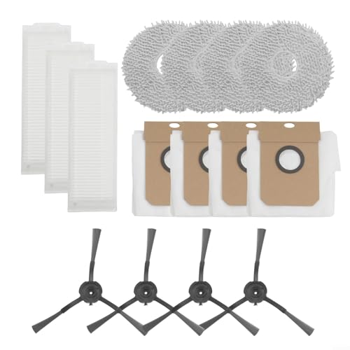 Volakebeing Roboter Vakuum Ersatz Zubehör Kit, Filter Mop Tuch Staubbeutel Seitenbürste für 360, inklusive 3 Filter, 4 Mopptücher, 4 Staubbeutel und 4 Seitenbürsten Volakebeing Roboter Vakuum Ersatz Zubehör Kit, Filter Mop Tuch Staubbeutel Seitenbürste für 360, inklusive 3 Filter, 4 Mopptücher, 4 Staubbeutel und 4 Seitenbürsten von Volakebeing
