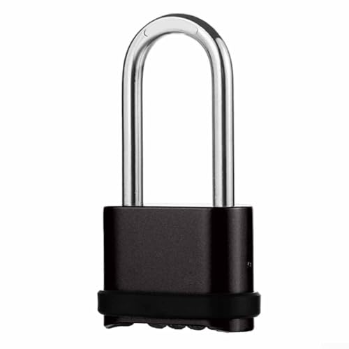 Volakebeing Robustes Zahlenschloss, wasserdichtes Vorhängeschloss mit 4-stelligem Code, Sicherheitsschloss, Anti-Schneiden, Zinklegierung, Bolzen-Design für Tore, Schuppen, Lager, Schwarz (B) von Volakebeing