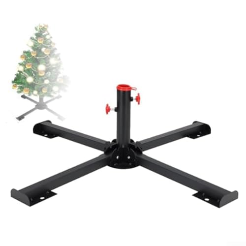 Volakebeing Rostfreier Stahl, verstellbarer, faltbarer Weihnachtsbaum, robuste Basis für künstliche Bäume bis zu 3 m Höhe, einfache Montage ohne Werkzeug für den Innenbereich (#58 Schwarz) von Volakebeing