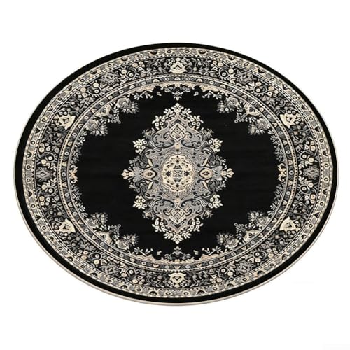 Volakebeing Runder Teppich, 60 cm/100 cm Durchmesser, für Schlafzimmer, Wohnzimmer oder Eingang, weicher, waschbarer Kreisteppich, dekorative Bodenmatte in verschiedenen Farben (7) von Volakebeing