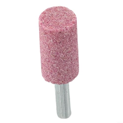 Volakebeing Schleifkopf aus rotem Korund, 6 mm Schaft, montiert, Schleifstein für Drehwerkzeuge, Metall, Holz, Polieren, Rostentfernung, Elektrowerkzeug-Zubehör (A) von Volakebeing