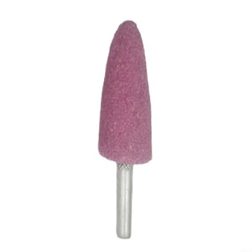Volakebeing Schleifkopf aus rotem Korund, 6 mm Schaft, montiert, Schleifstein für Drehwerkzeuge, Metall, Holz, Polieren, Rostentfernung, Elektrowerkzeug-Zubehör (B) von Volakebeing