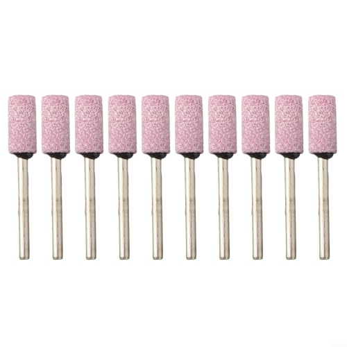 Volakebeing Schleifsteine, montiert, 3 mm Schaft, 8 mm Kopf, Schleifwerkzeug, Bits für Metall, Holz, Jade, Polieren, DIY, blauer Korund, zylindrisch, 10 Stück Volakebeing Schleifsteine, montiert, 3 mm Schaft, 8 mm Kopf, Schleifwerkzeug, Bits für Metall, Holz, Jade, Polieren, DIY, blauer Korund, zylindrisch, 10 Stück von Volakebeing
