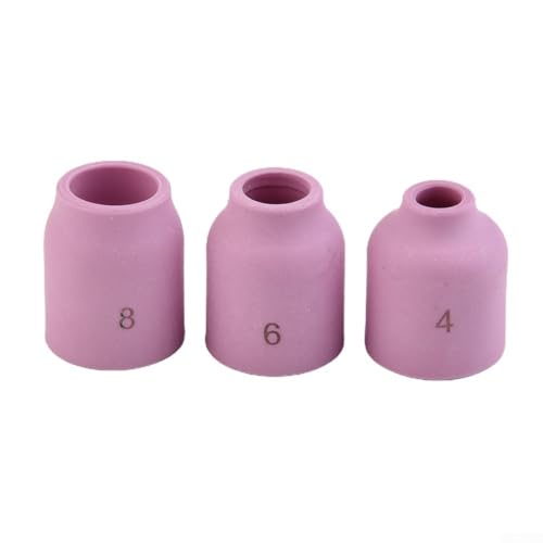 Volakebeing Schweißzubehör Gaslinsen-Set mit Keramikdüsen-Set und hitzebeständigem Glasbecher, 18-teiliges Spannzangengehäuse für WP17, WP18, WP26 Argon-Taschenlampe von Volakebeing