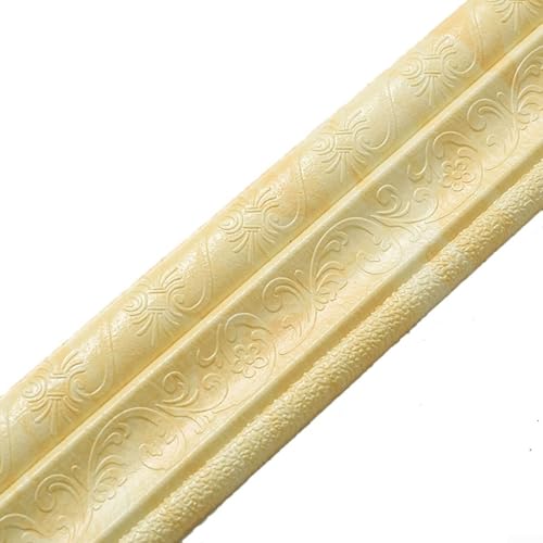 Volakebeing Selbstklebende 3D-Schaumstoff-geprägte Aufkleber, geprägte PVC-Wand, Türrahmen, TV-Hintergrund, Wand, Schrank, Treppendekoration, wasserdichte Sockelleistenaufkleber (Huang Longyu) von Volakebeing