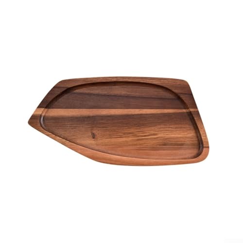 Volakebeing Serviertabletts aus Holz, 30 x 15 cm und 33,5 x 17,5 cm, natürliche Holz-Teller für Tee, Dessert, Brot und Obst, leicht zu reinigen, glatte Oberflächen (S) von Volakebeing