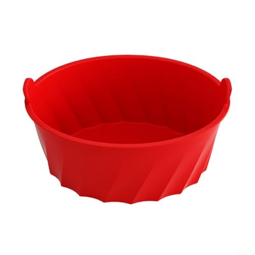 Volakebeing Silikon-Schongarer-Einsatz für ovale Töpfe, Küchenzubehör, wiederverwendbarer Antihafteinsatz, spülmaschinenfest, 28,5 x 21,5 cm (rot) von Volakebeing