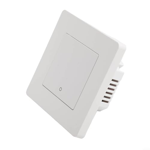 Volakebeing Smart Lichtschalter Wand Touch Panel mit Fernbedienung für ZigBee kompatible Hintergrundbeleuchtung Ringe Serienschalter mit LED-Display für Smart Home Automation System (1-Gang Weiß) von Volakebeing