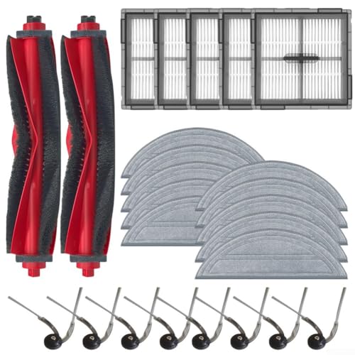 Volakebeing Staubsauger Zubehör Set inkl. Hauptbürste, Seitenbürste, Filter und Wischmopp passend für Q10 S5+ Q10 VF Q10V+ Modell Roboter Zubehör (B) von Volakebeing