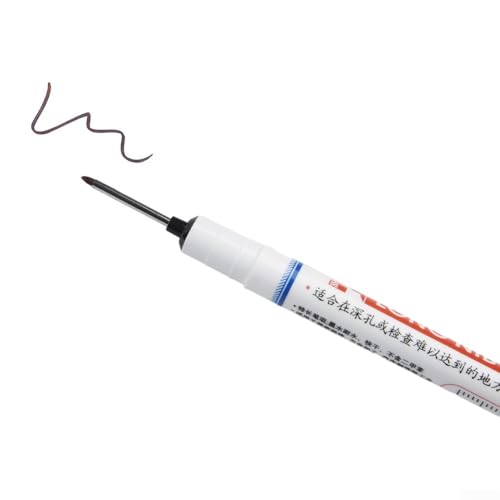 Volakebeing Tiefloch-Markierungsstift mit langer Spitze, Marker für Holzbearbeitung, Badezimmer, Metallverarbeitung, Glas, Holz, wasserdicht, schnell trocknend, 140 mm (schwarz) von Volakebeing