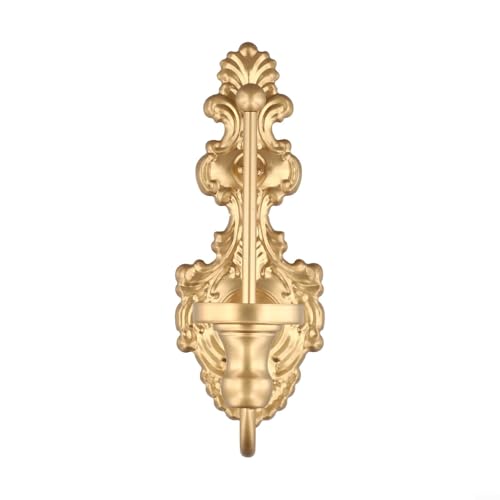 Volakebeing Wandkerzenhalter aus Gusseisen, Vintage-Stil, Wandmontage, dekorativer Kerzenhalter für Wohnzimmer, Küche, Badezimmer, Heimdekoration, antikes Weiß, 23 x 9 cm (Gold) von Volakebeing