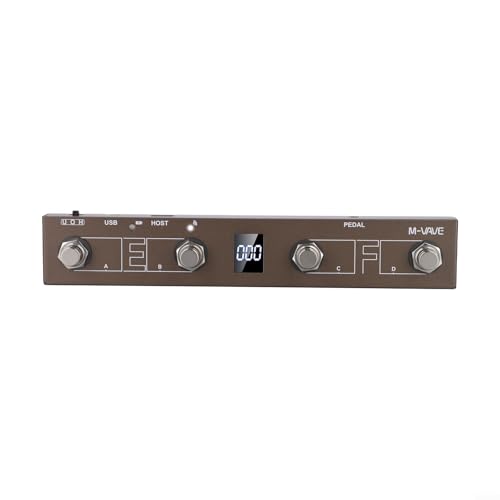 Volakebeing Wiederaufladbarer MIDIFootswitch Controller Chocolate Plus 4 Tasten Wireless BT Controller für Musiker Metallkonstruktion USB 300mAh Akku für CubeSuite kompatibel (Braun) von Volakebeing