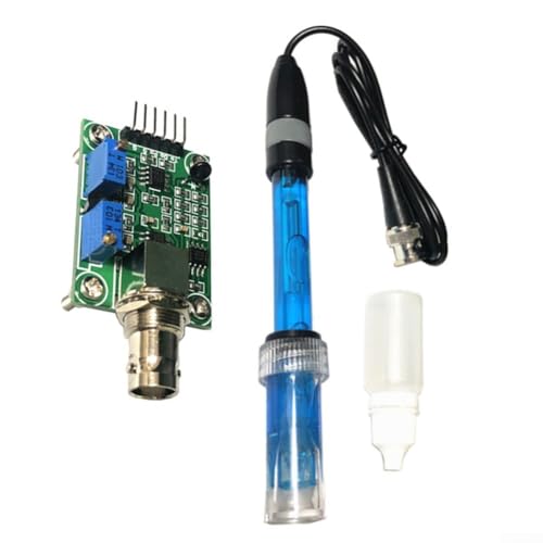 Volakebeing pH-Wassertest-Sensor-Modul-Erkennungsregler mit BNC-Elektroden-Sonde, kompatibel mit PH0-14 Bereich, digitales Messgerät für Flüssigkeitsqualitätsüberwachung (Modul + blau) von Volakebeing