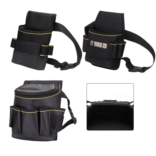 Werkzeugtasche aus Segeltuch mit mehreren Fächern, Organizer für Elektriker, Tischler und Klempner, langlebige schwarze Handwerkertasche für professionelles Werkzeug (Zusatz von Geldmitteln) von Volakebeing