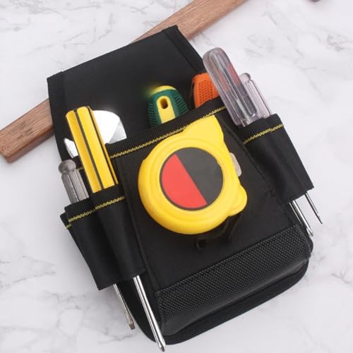 Werkzeugtasche aus Segeltuch mit mehreren Taschen, Organizer für Elektriker, Tischler und Klempner, langlebige schwarze Handwerkertasche für professionelles Werkzeug (Upgrades) von Volakebeing
