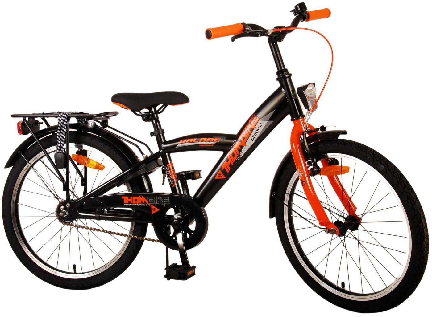 Volare Kinderfahrrad Kinderfahrrad Thombike für Jungen 20 Zoll Kinderrad in Schwarz Orange von Volare