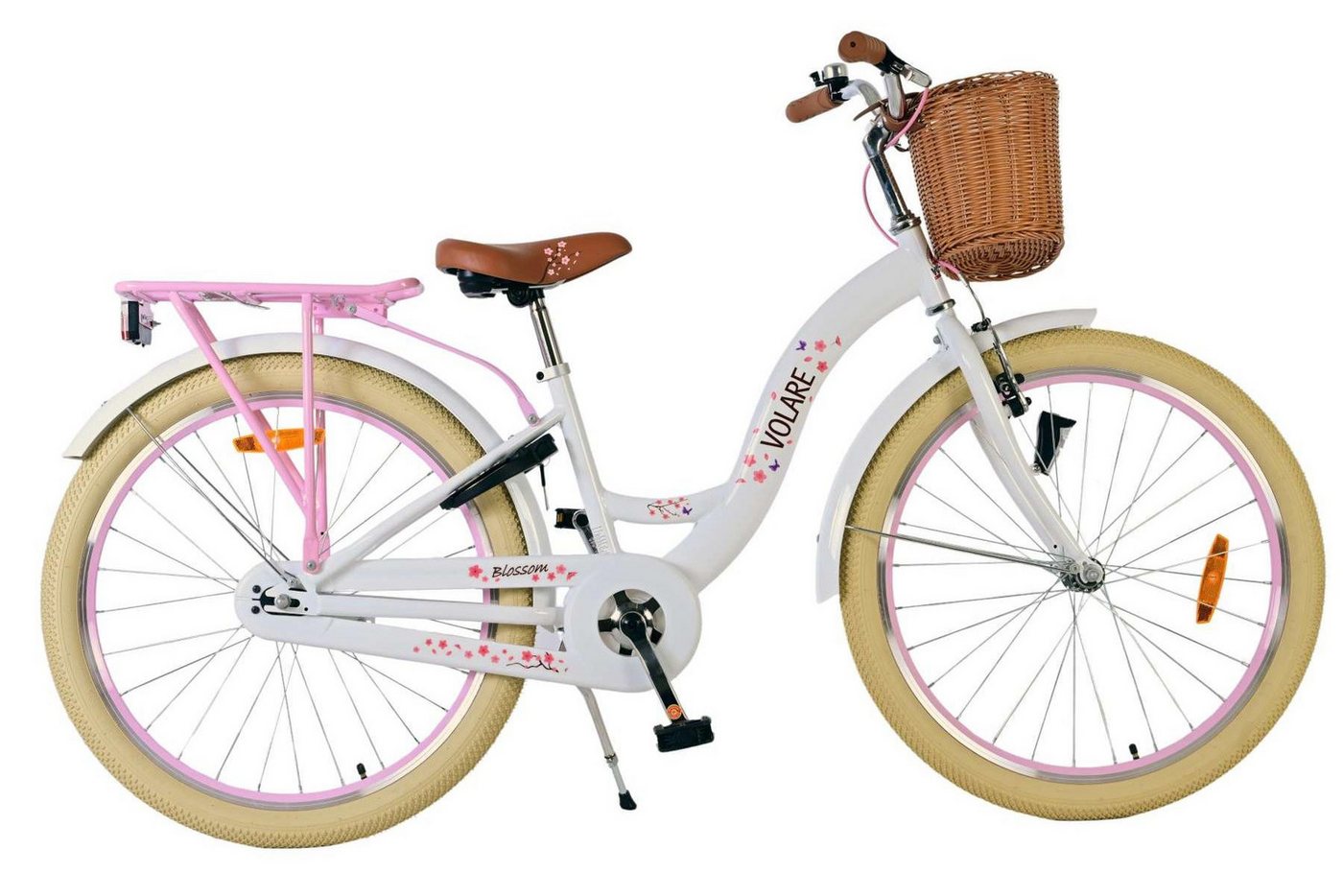 Volare Kinderfahrrad Volare Blossom Kinderfahrrad für Mädchen - 24 Zoll in Weiß, Vorderradbremsen, praktischer Ständer, Rücklichter, stabiler Korb Volare Kinderfahrrad Volare Blossom Kinderfahrrad für Mädchen - 24 Zoll in Weiß, Vorderradbremsen, praktischer Ständer, Rücklichter, stabiler Korb von Volare