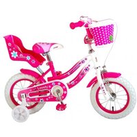 Volare Lovely Kinderfahrrad - Mädchen - 12 Zoll - Rosa Weiß - 2 Handbremsen von Volare