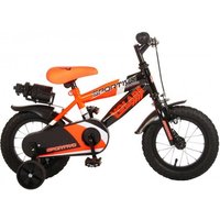 Volare Sportivo Kinderfahrrad - Jungen - 12 Zoll - Neon Orange/Schwarz - Abnehmbare Stützräder von Volare