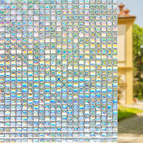 Volcanics Fensterfolie Selbsthaftend Blickdicht Sichtschutzfolie Fenster 3D Fensterfolie 60 x 200 cm Sichtschutz Glasfolie Statisch Haftend UV-Schutz ohne Kleber Dekofolie von Volcanics