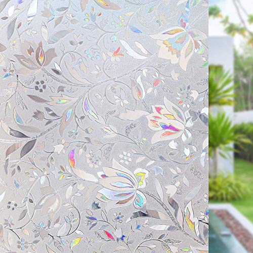 Volcanics Fensterfolie Selbsthaftend Blickdicht Sichtschutzfolie Fenster 3D Fensterfolie 90 x 200 cm Sichtschutz Glasfolie Statisch Haftend UV-Schutz ohne Kleber Dekofolie von Volcanics
