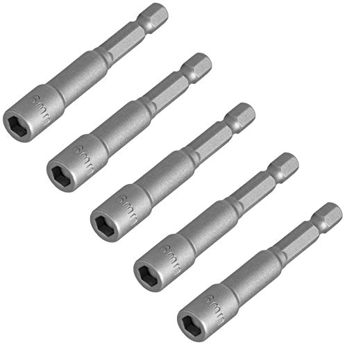 5 x Magnet M6 1/4 Zoll Steckschlüssel Einsatz 6 mm Sechskant Nuß 65 mm Stecknuß von Volkers