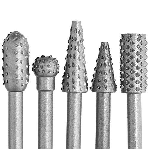 Holzfräser Satz 5 tlg. Schaft 6,3 mm Holzraspel Schleifstifte Holzbearbeitung Bohrmaschine Stabschleifer Geradeschleifer von Volkers