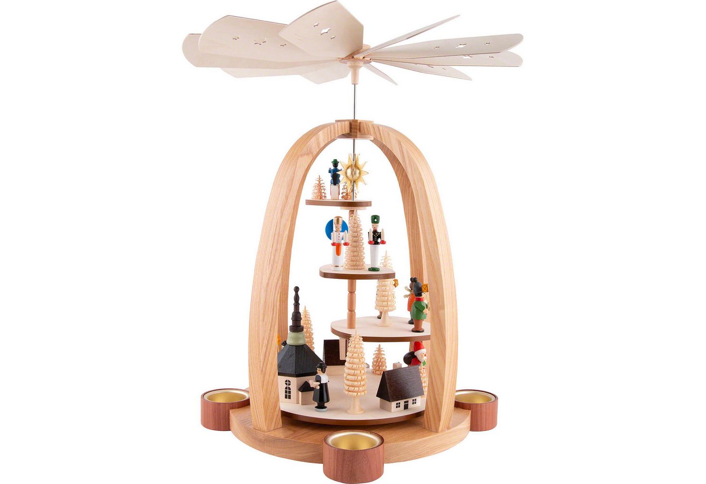 Volkskunst Neuber Weihnachtspyramide 1-stöckige Pyramide Treppe - bunt (41cm) von Knuth Neuber von Volkskunst Neuber