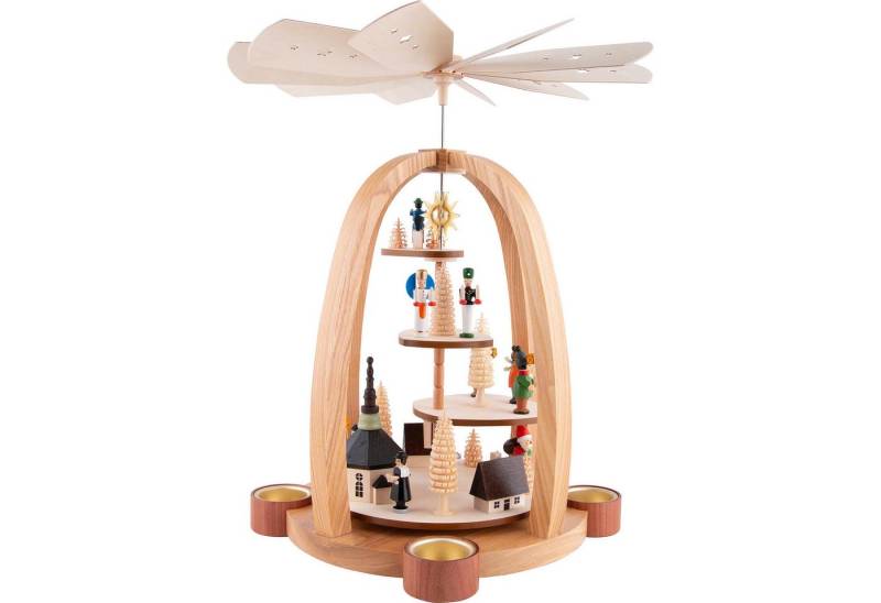 Volkskunst Neuber Weihnachtspyramide 1-stöckige Pyramide Treppe - bunt (41cm) von Knuth Neuber von Volkskunst Neuber