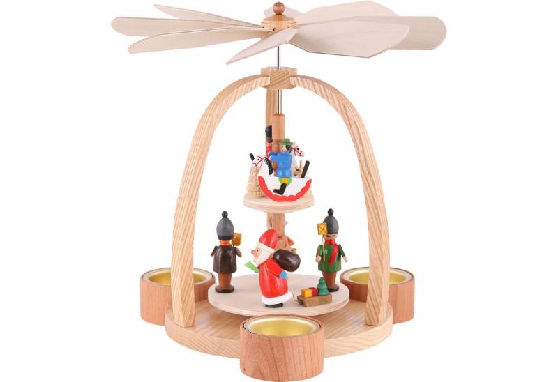 Volkskunst Neuber Weihnachtspyramide 2-stöckige Pyramide Reiterlein (24cm) von Knuth Neuber von Volkskunst Neuber