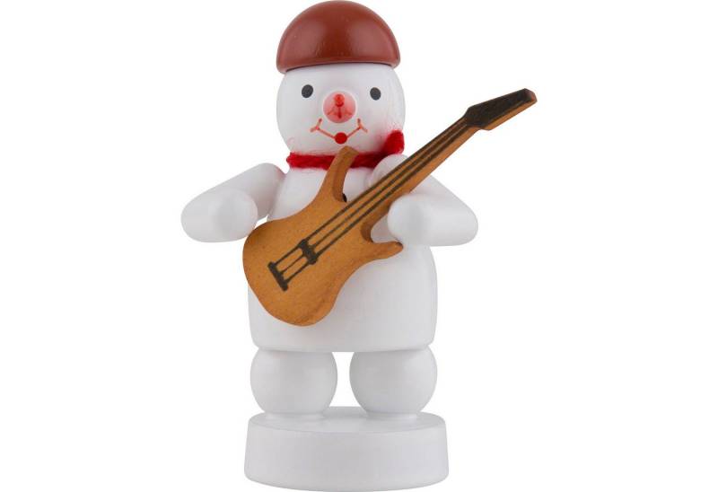 Volkskunst Zenker Dekofigur Schneemann Musikant mit E-Gitarre (8cm) von Zenker Volkskunst von Volkskunst Zenker