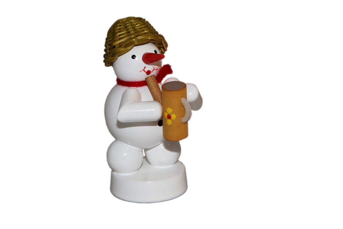 Volkskunst Zenker Schneemann Winterdekoration Schneemann Bäcker mit Sahnespritze Höhe 8cm NEU von Volkskunst Zenker