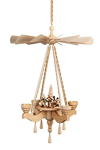 Volkskunstwerkstatt Unger Deckenpyramide - Hängepyramide Vogelfütterung 0872/T inkl. Teelichtaufstecker- Original Erzgebirge® von Volkskunstwerkstatt Unger