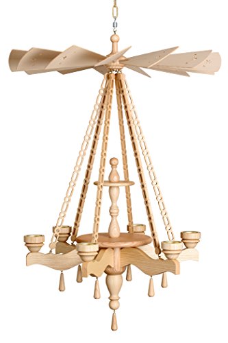 Volkskunstwerkstatt Unger Deckenpyramide - Hängepyramide exklusiv 85cm, 2 Etagen - Original Erzgebirge® #0957 von Volkskunstwerkstatt Unger