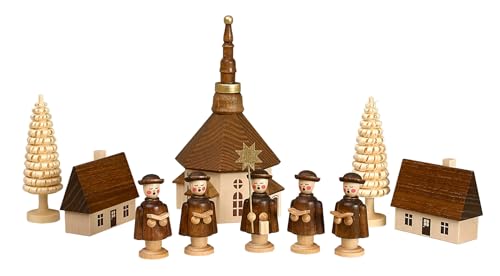 Volkskunstwerkstatt Unger Kurrende Figuren mit Seiffener Kirche - Original Erzgebirge® #0415 von Volkskunstwerkstatt Unger