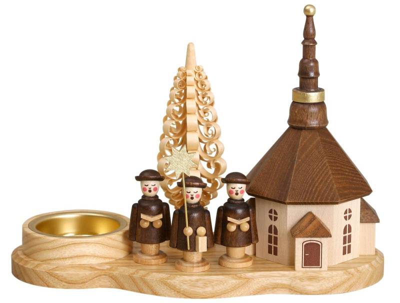 Volkskunstwerkstatt Unger Teelichthalter Kurrendebrettchen Seiffener Kirche von Volkskunstwerkstatt Unger